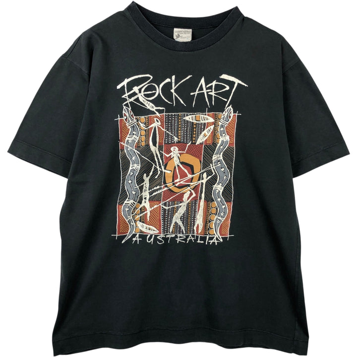 90'S GOOSES T-SHIRTS Art T-shirt, Men's Size L (approx.), Vintage cotton black type Vintage Second Hand