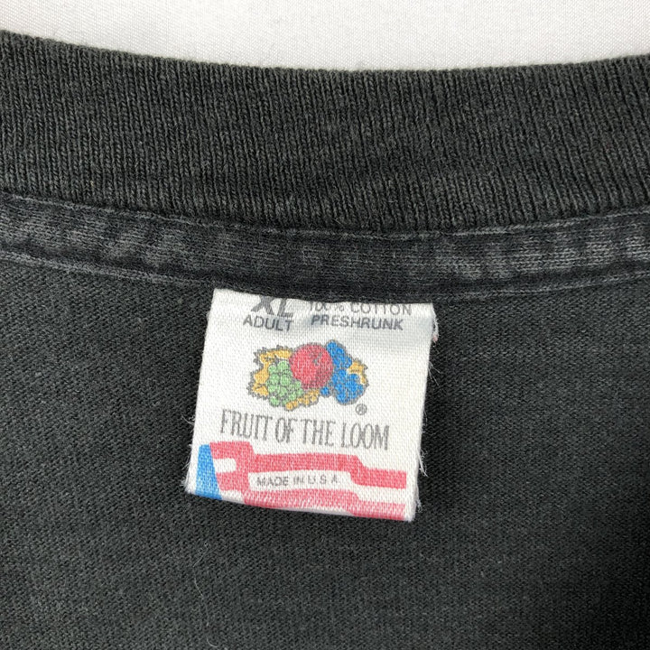 90'S Fruit of the Loom Message Print T-Shirt Made in USA Men's XL Vintage cotton black type Vintage Second Hand