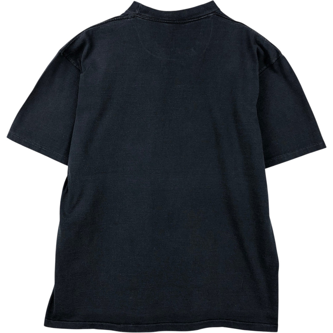 ~90'S LAKE STREET Message Print T-Shirt, Made in USA, Men's XL equivalent, Vintage cotton navy blue type Vintage Second Hand