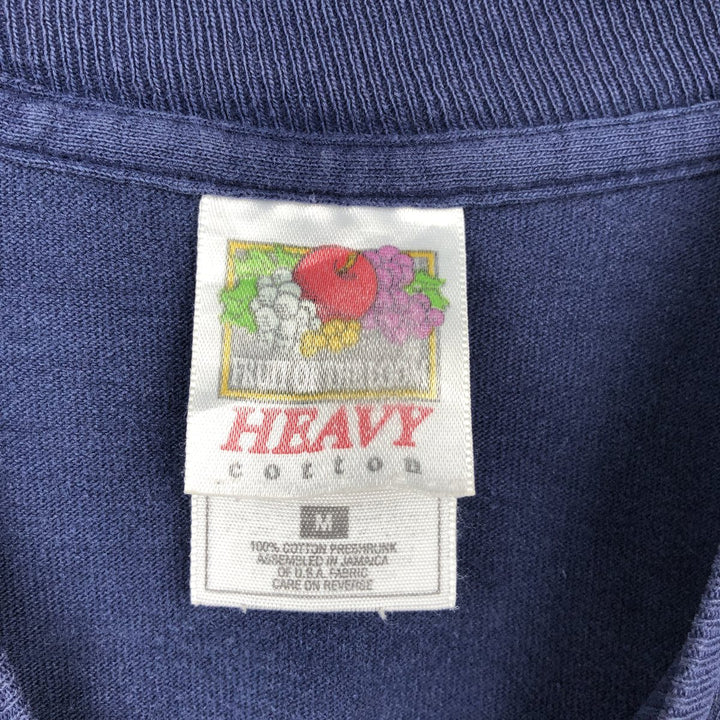 2000'S Fruit of the Loom message print T-shirt, men's size M (approx.) cotton navy blue type Vintage Second Hand