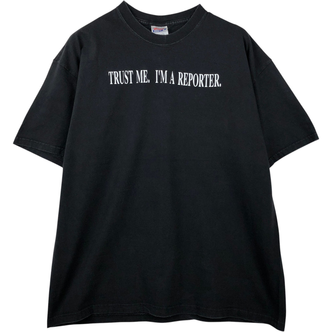 90s-00'S Hanes BEEFY-T Message Print T-Shirt, Men's XL (approx.) cotton black type Vintage Second Hand