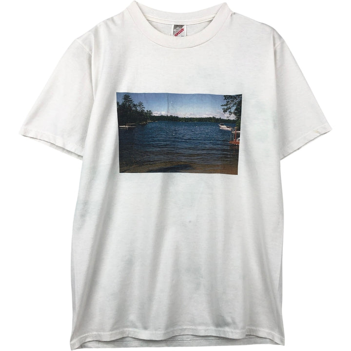 80s-90'S Jerzees Photo T-Shirt, Made in USA, Men's Size M (approx.), Vintage cotton white type Vintage Second Hand