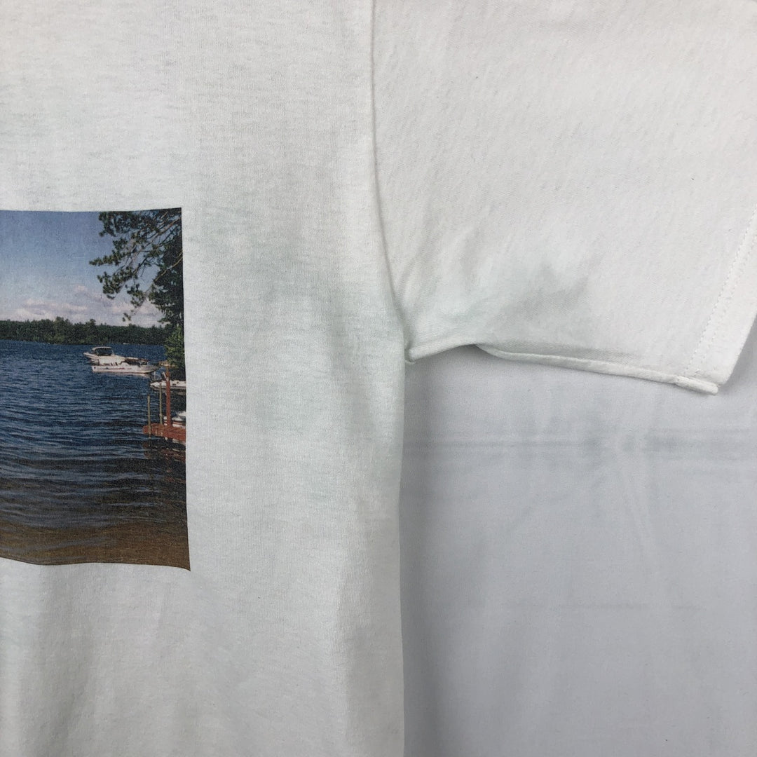 80s-90'S Jerzees Photo T-Shirt, Made in USA, Men's Size M (approx.), Vintage cotton white type Vintage Second Hand