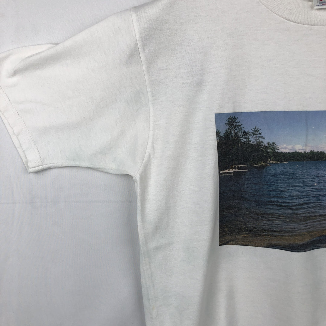 80s-90'S Jerzees Photo T-Shirt, Made in USA, Men's Size M (approx.), Vintage cotton white type Vintage Second Hand
