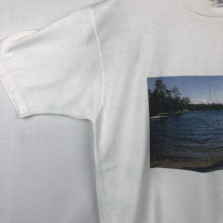 80s-90'S Jerzees Photo T-Shirt, Made in USA, Men's Size M (approx.), Vintage cotton white type Vintage Second Hand