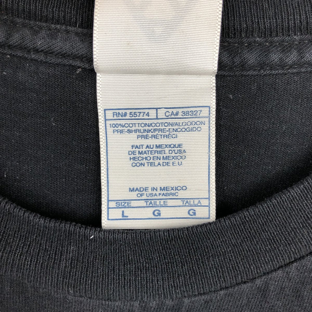 ALSTYLE Message Print T-Shirt, Men's Size L (equivalent) cotton black type Vintage Second Hand