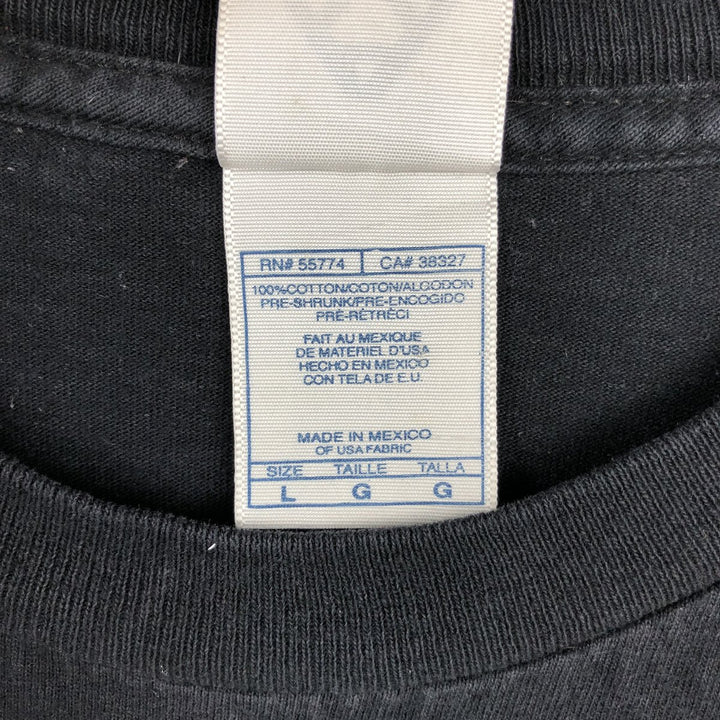 ALSTYLE Message Print T-Shirt, Men's Size L (equivalent) cotton black type Vintage Second Hand