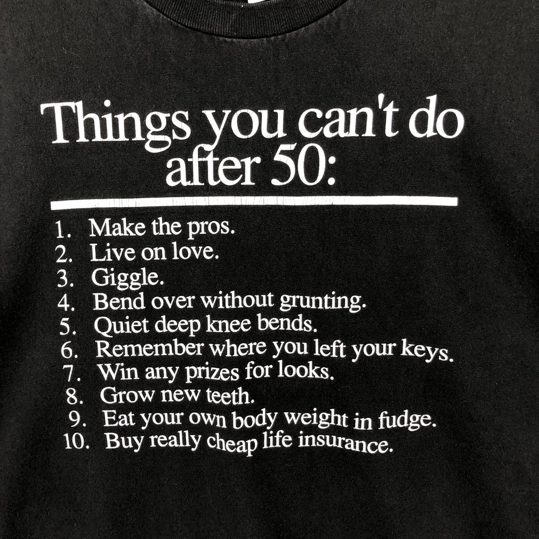 ALSTYLE Message Print T-Shirt, Men's Size L (equivalent) cotton black type Vintage Second Hand