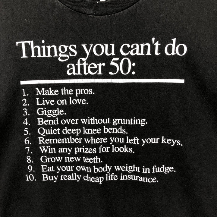 ALSTYLE Message Print T-Shirt, Men's Size L (equivalent) cotton black type Vintage Second Hand