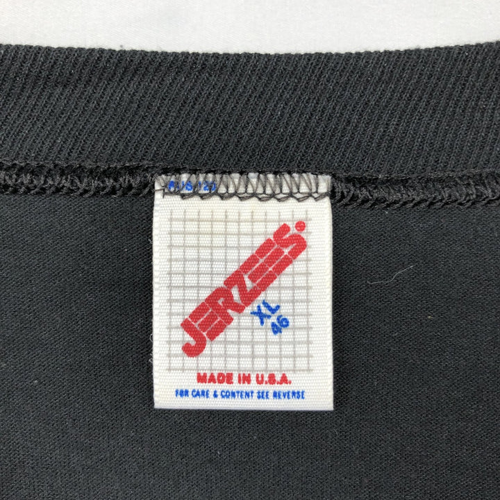 80s-90'S Jerzees Message Print T-Shirt, Made in USA, Men's XL (approx.), Vintage cotton black type Vintage Second Hand