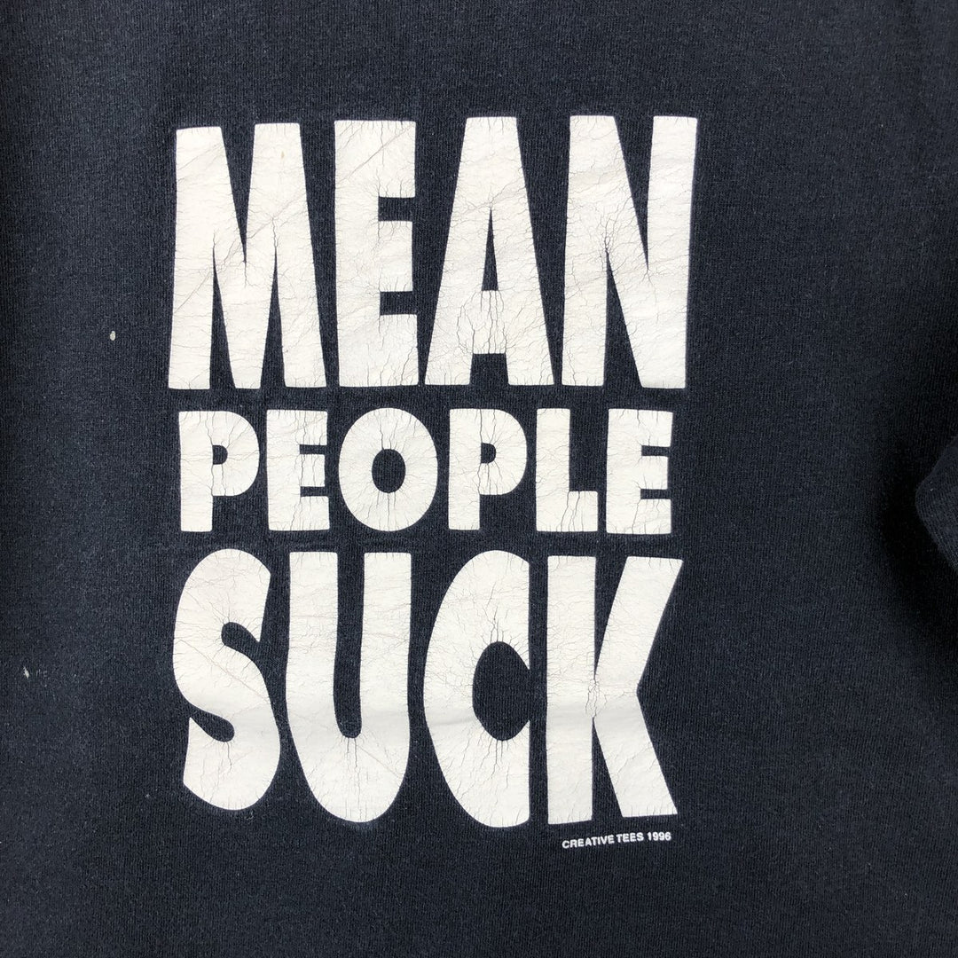 90'S Murina Message Print T-Shirt, Made in USA, Men's Size L (Equivalent), Vintage cotton black type Vintage Second Hand