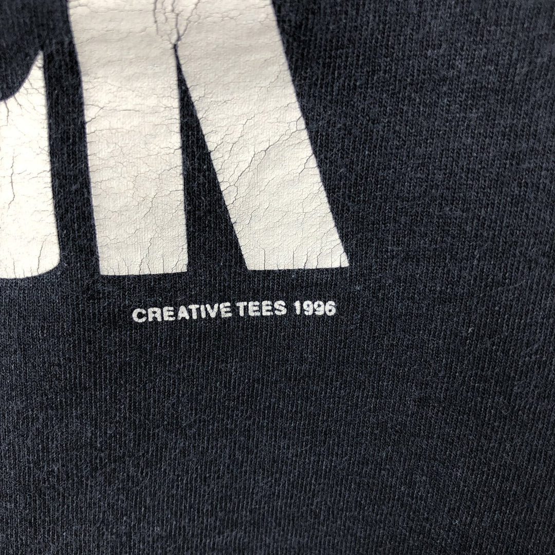 90'S Murina Message Print T-Shirt, Made in USA, Men's Size L (Equivalent), Vintage cotton black type Vintage Second Hand