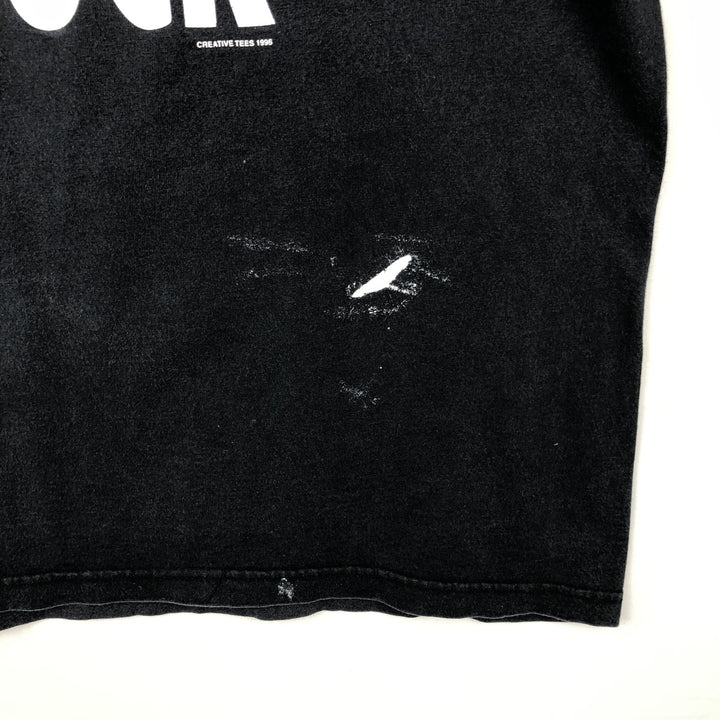 90'S Murina Message Print T-Shirt, Made in USA, Men's Size L (Equivalent), Vintage cotton black type Vintage Second Hand