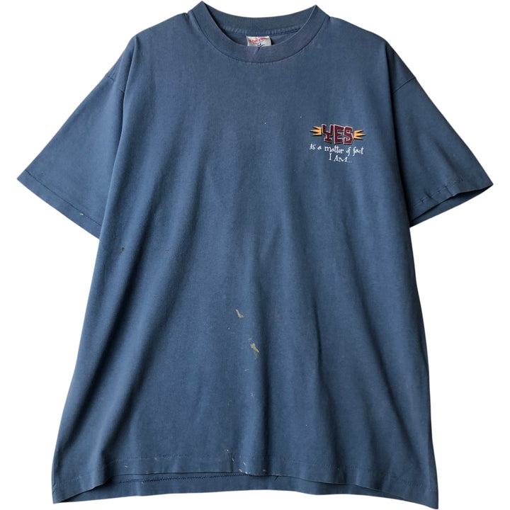 90'S SOF TEE Message Print T-shirt Made in USA Men's XL Vintage cotton navy blue type Vintage Second Hand