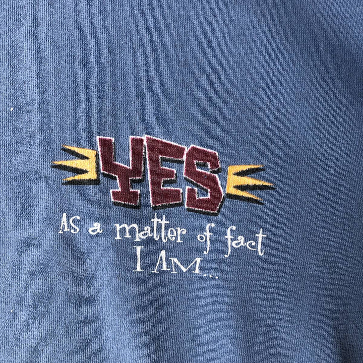90'S SOF TEE Message Print T-shirt Made in USA Men's XL Vintage cotton navy blue type Vintage Second Hand
