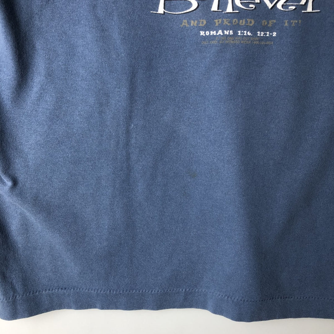 90'S SOF TEE Message Print T-shirt Made in USA Men's XL Vintage cotton navy blue type Vintage Second Hand