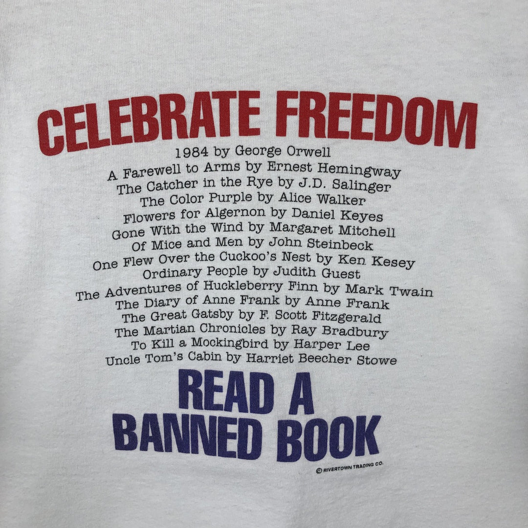 90'S Fruit of the Loom Message Print T-Shirt Made in USA Men's XL Vintage cotton white type Vintage Second Hand