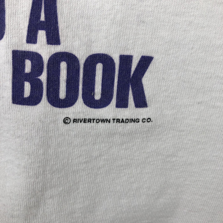 90'S Fruit of the Loom Message Print T-Shirt Made in USA Men's XL Vintage cotton white type Vintage Second Hand