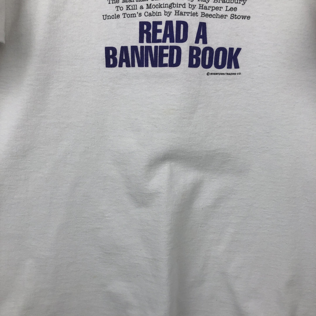90'S Fruit of the Loom Message Print T-Shirt Made in USA Men's XL Vintage cotton white type Vintage Second Hand