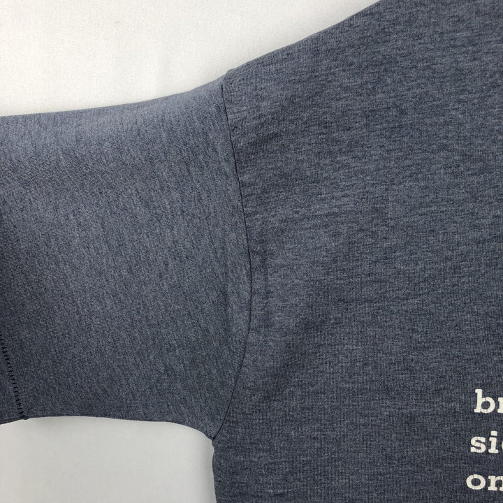 90'S Fruit of the Loom Message Print T-Shirt Made in USA Men's L Size Vintage cotton gray type Vintage Second Hand