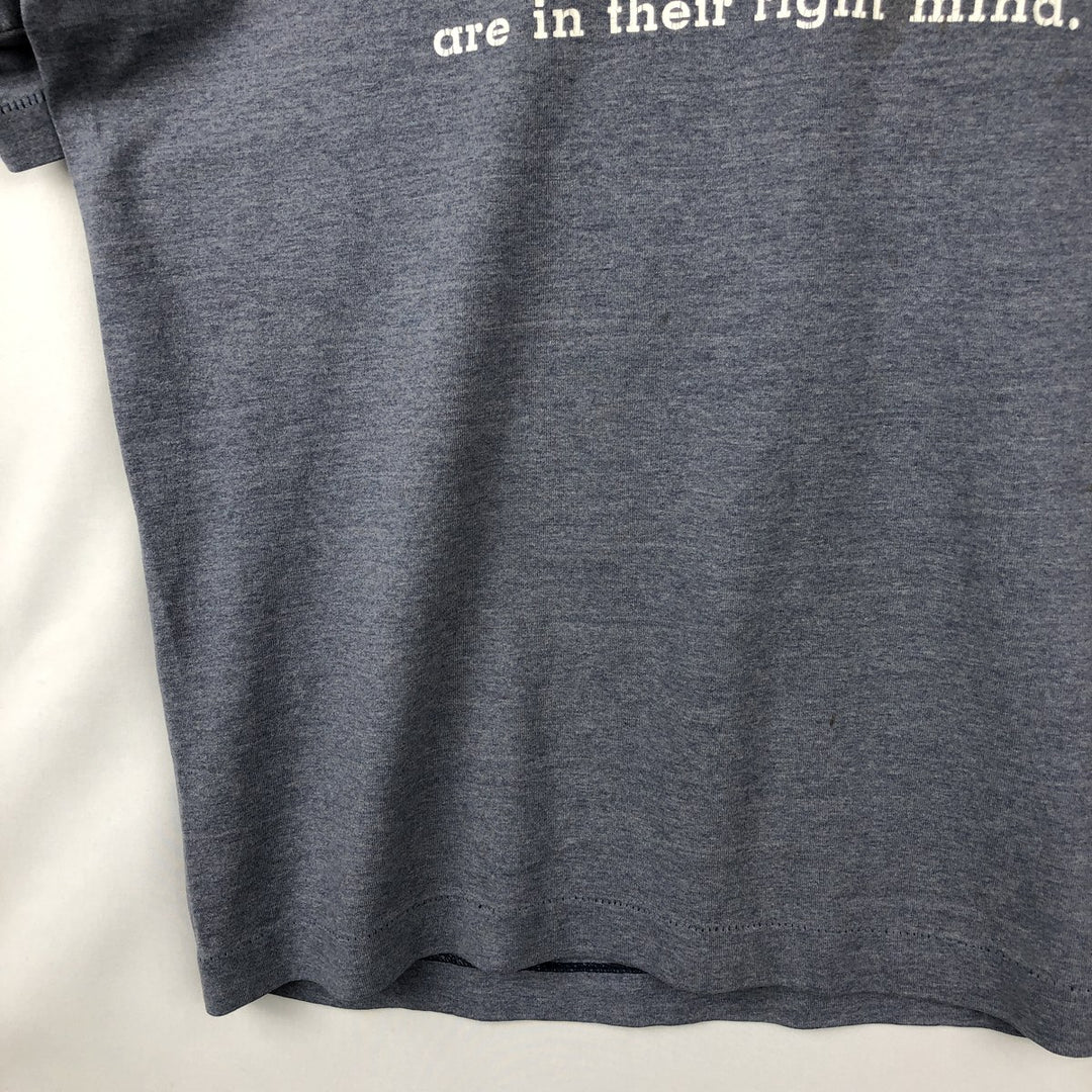 90'S Fruit of the Loom Message Print T-Shirt Made in USA Men's L Size Vintage cotton gray type Vintage Second Hand