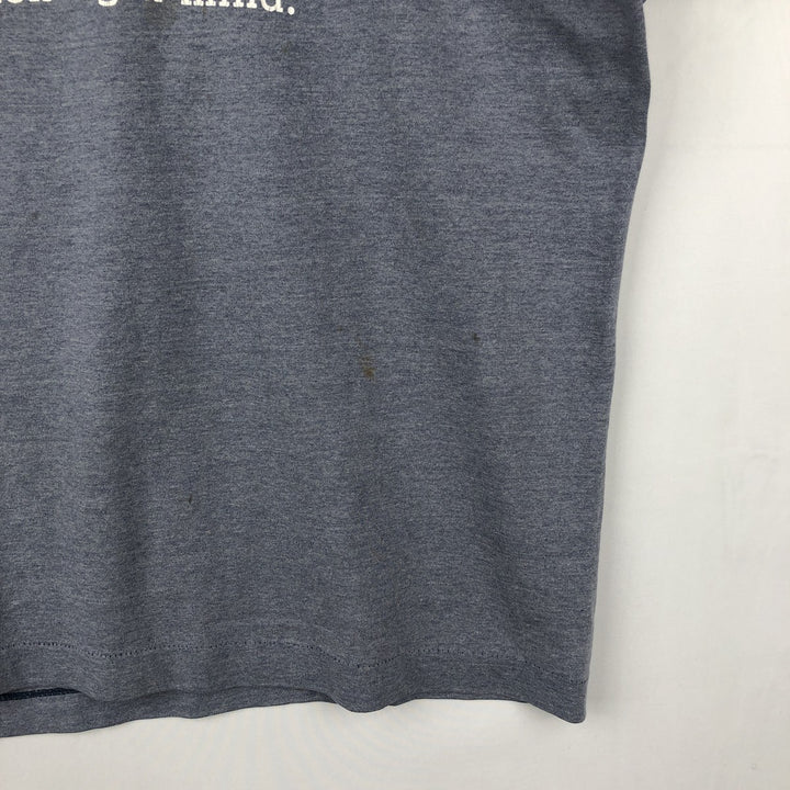 90'S Fruit of the Loom Message Print T-Shirt Made in USA Men's L Size Vintage cotton gray type Vintage Second Hand