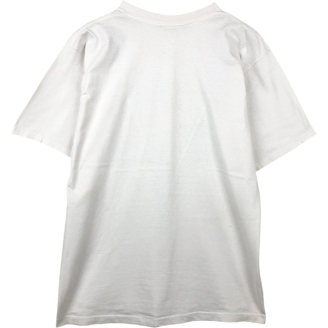 ~90'S Fish and Bird Print Art T-Shirt, Men's Size L (Equivalent), Vintage unclear white type Vintage Second Hand