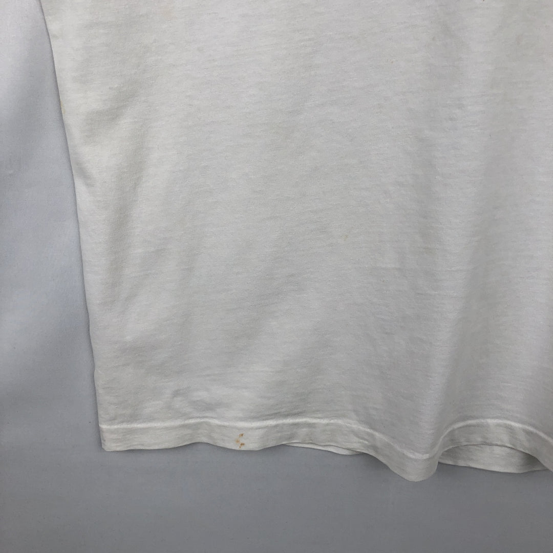 ~90'S Fish and Bird Print Art T-Shirt, Men's Size L (Equivalent), Vintage unclear white type Vintage Second Hand