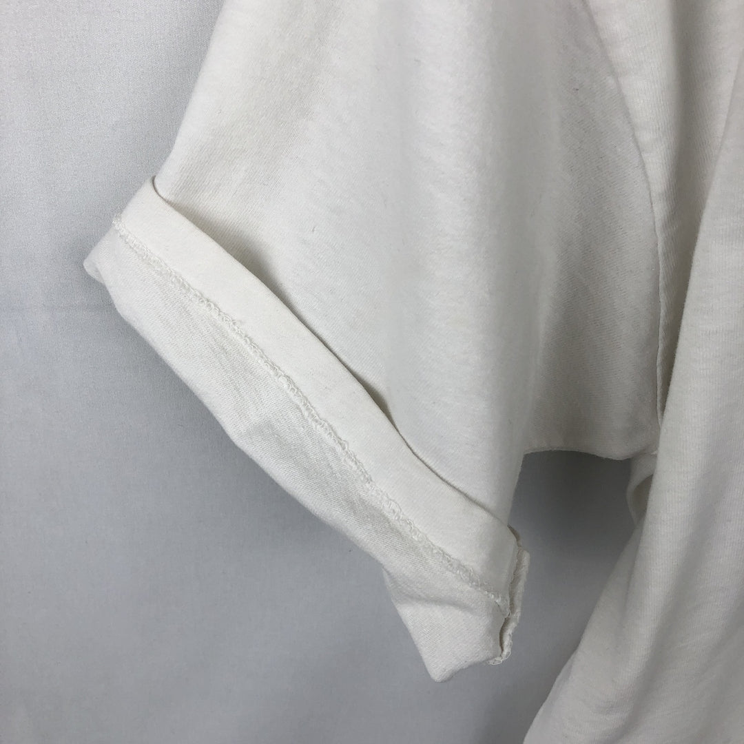 ~90'S Fish and Bird Print Art T-Shirt, Men's Size L (Equivalent), Vintage unclear white type Vintage Second Hand
