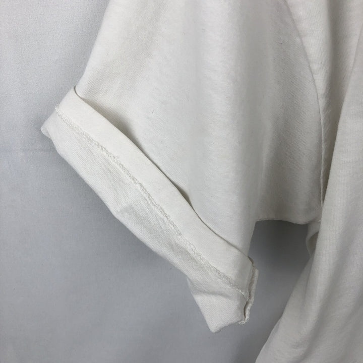 ~90'S Fish and Bird Print Art T-Shirt, Men's Size L (Equivalent), Vintage unclear white type Vintage Second Hand
