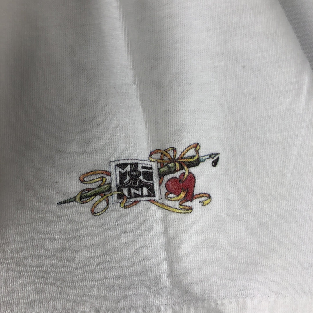 90'S Stafford Blaine Art T-shirt, Made in USA, Men's XL equivalent, Vintage cotton white type Vintage Second Hand