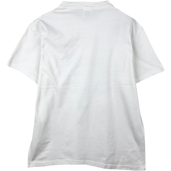 90'S Hanes BEEFY-T Photo Message Print T-Shirt, Men's Size L (approx.), Vintage cotton white type Vintage Second Hand