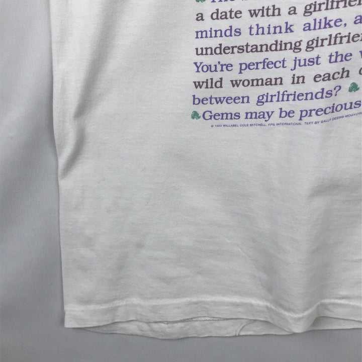 90'S Hanes BEEFY-T Photo Message Print T-Shirt, Men's Size L (approx.), Vintage cotton white type Vintage Second Hand