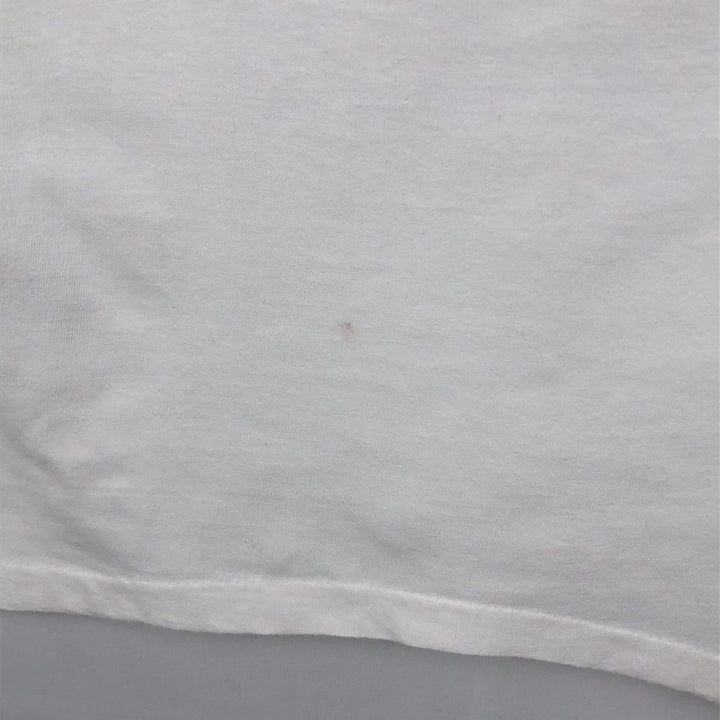90'S Hanes BEEFY-T Photo Message Print T-Shirt, Men's Size L (approx.), Vintage cotton white type Vintage Second Hand