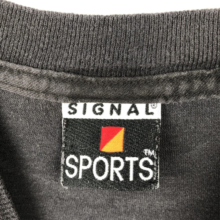 Vintage 90'S SIGNAL SPORTS message print T-shirt, men's size XL cotton black type Vintage Second Hand