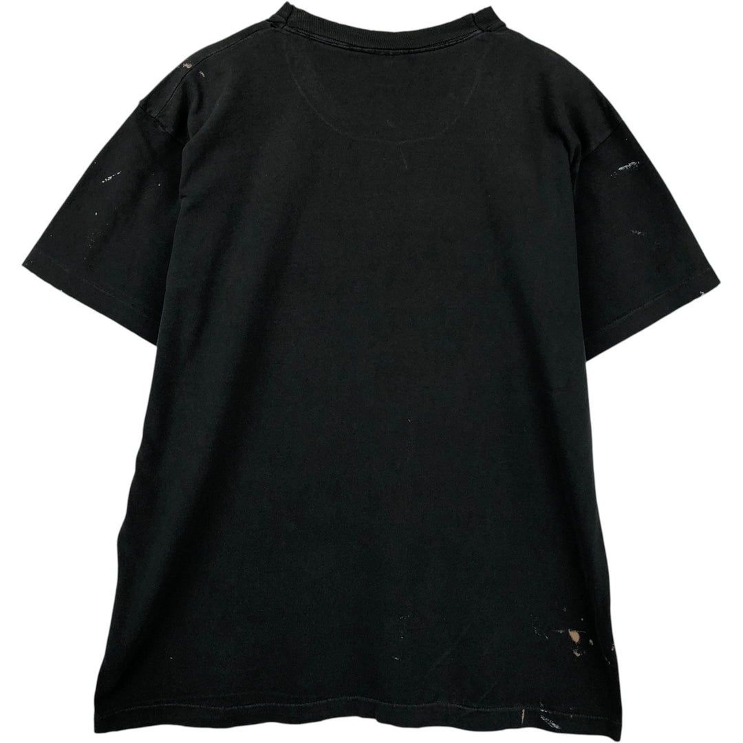 90'S Fruit of the Loom Paint Message Print T-Shirt, Made in USA, Men's Size XL (approx.) cotton black type Vintage Second Hand
