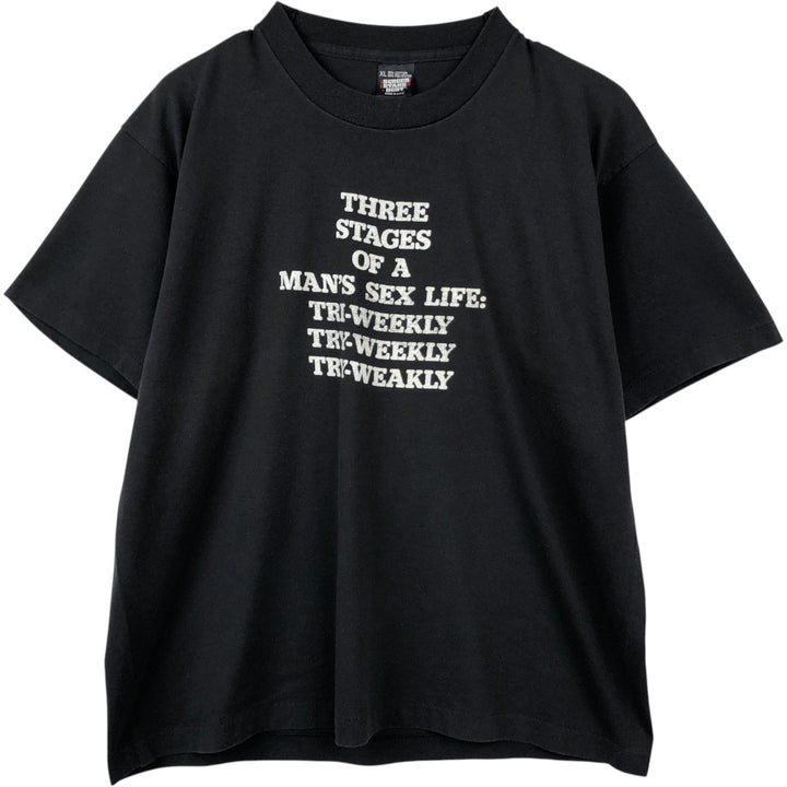 90'S SCREEN STARS Message Print T-Shirt Made in USA Men's XL Vintage cotton black type Vintage Second Hand