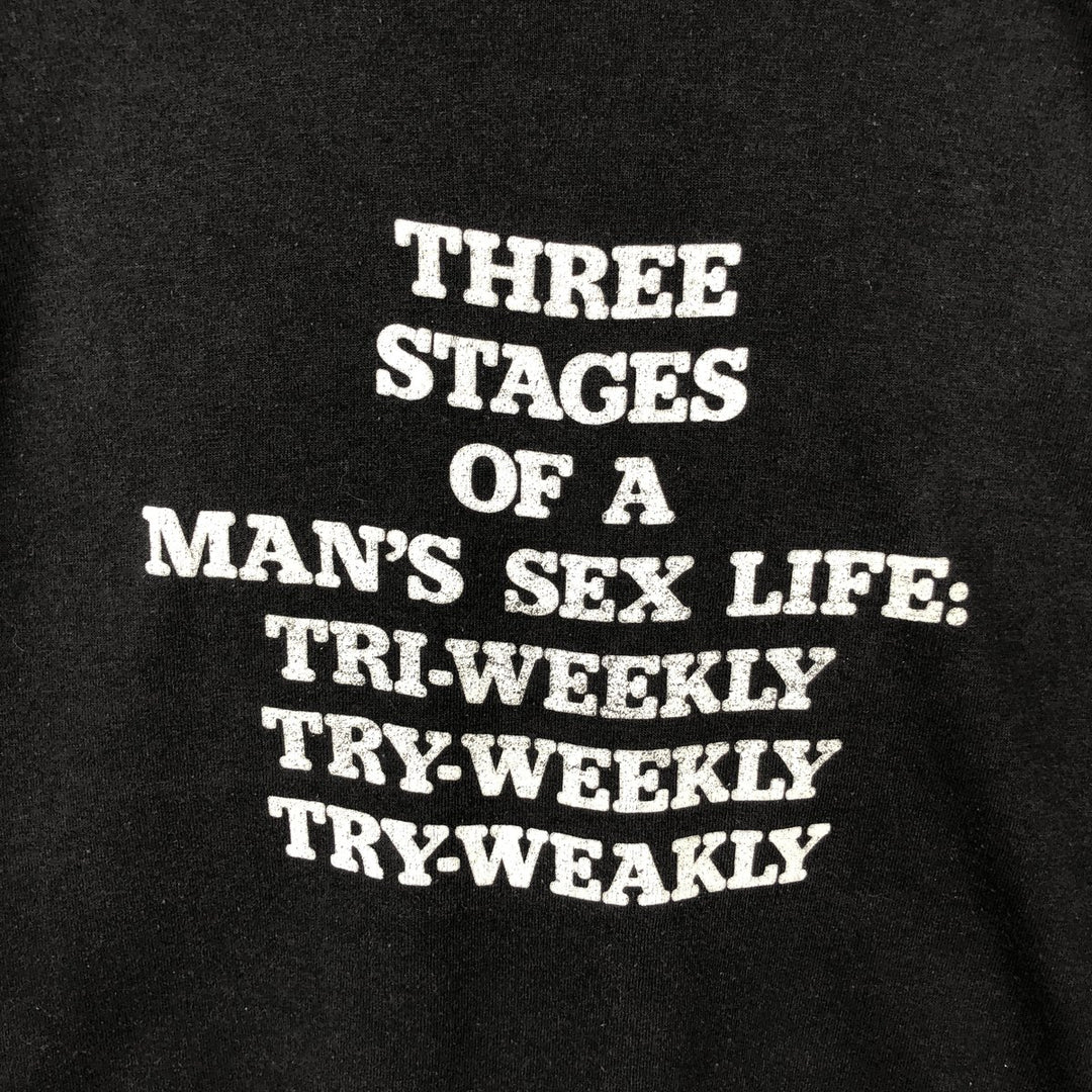 90'S SCREEN STARS Message Print T-Shirt Made in USA Men's XL Vintage cotton black type Vintage Second Hand