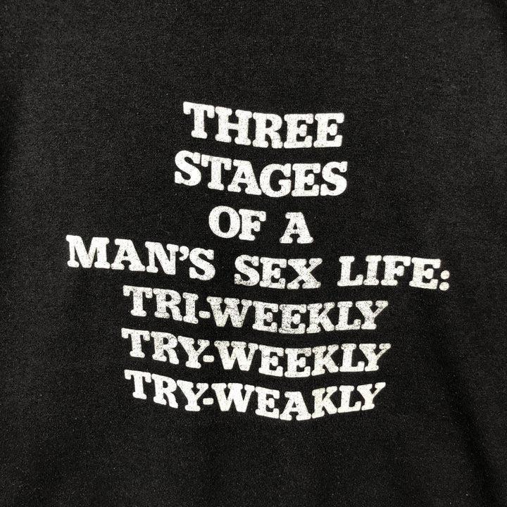 90'S SCREEN STARS Message Print T-Shirt Made in USA Men's XL Vintage cotton black type Vintage Second Hand