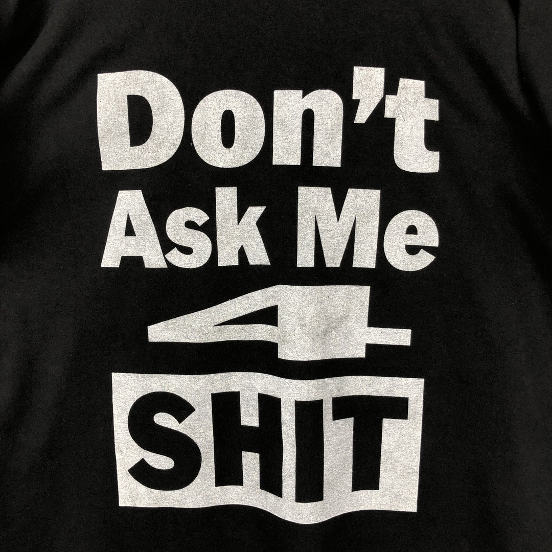 90'S message print T-shirt, men's XL size, vintage cotton black type Vintage Second Hand