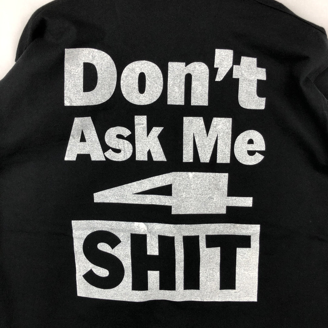 90'S message print T-shirt, men's XL size, vintage cotton black type Vintage Second Hand