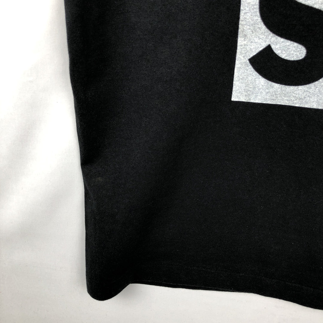 90'S message print T-shirt, men's XL size, vintage cotton black type Vintage Second Hand