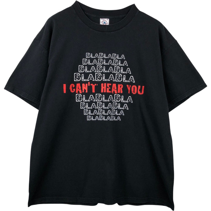 Delta DELTA Message Print T-shirt Men's XL size cotton black type Vintage Second Hand