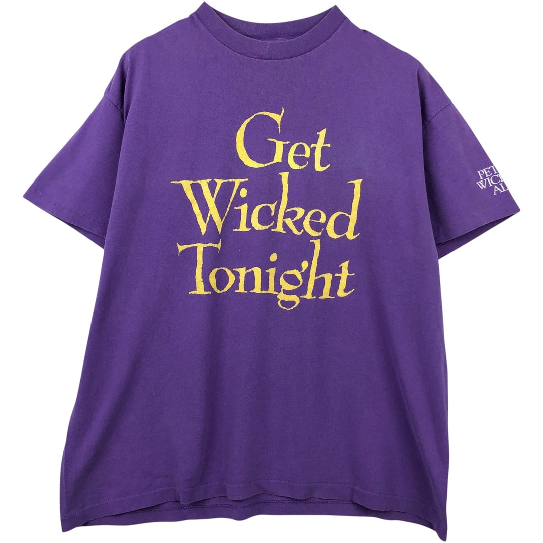 90'S WIDKED PETE'S WARE Message Print T-Shirt, Made in USA, Men's XL equivalent, Vintage cotton purple type Vintage Second Hand