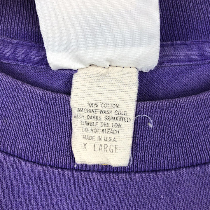 90'S WIDKED PETE'S WARE Message Print T-Shirt, Made in USA, Men's XL equivalent, Vintage cotton purple type Vintage Second Hand