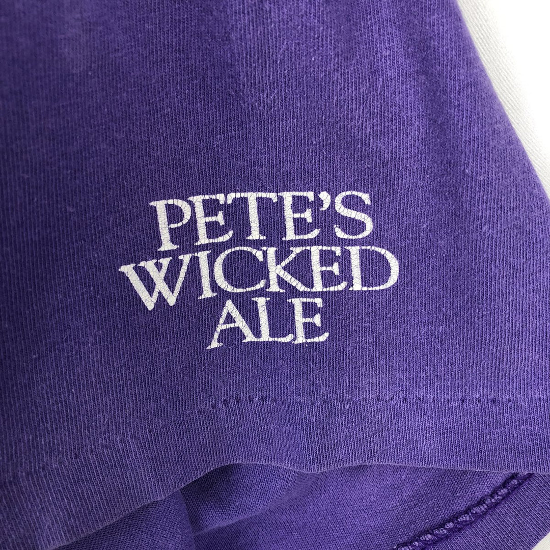 90'S WIDKED PETE'S WARE Message Print T-Shirt, Made in USA, Men's XL equivalent, Vintage cotton purple type Vintage Second Hand