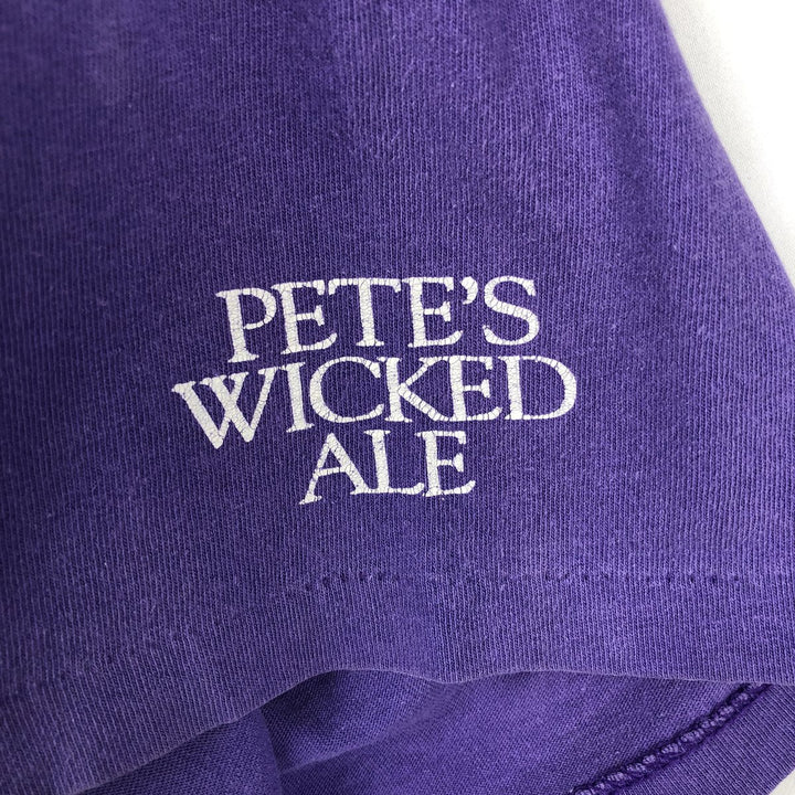 90'S WIDKED PETE'S WARE Message Print T-Shirt, Made in USA, Men's XL equivalent, Vintage cotton purple type Vintage Second Hand