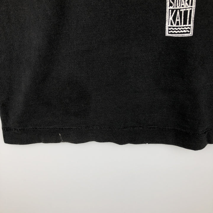 STUART KATT Cat Pattern Art T-Shirt, Men's Size M (Equivalent), Vintage unclear black type Vintage Second Hand