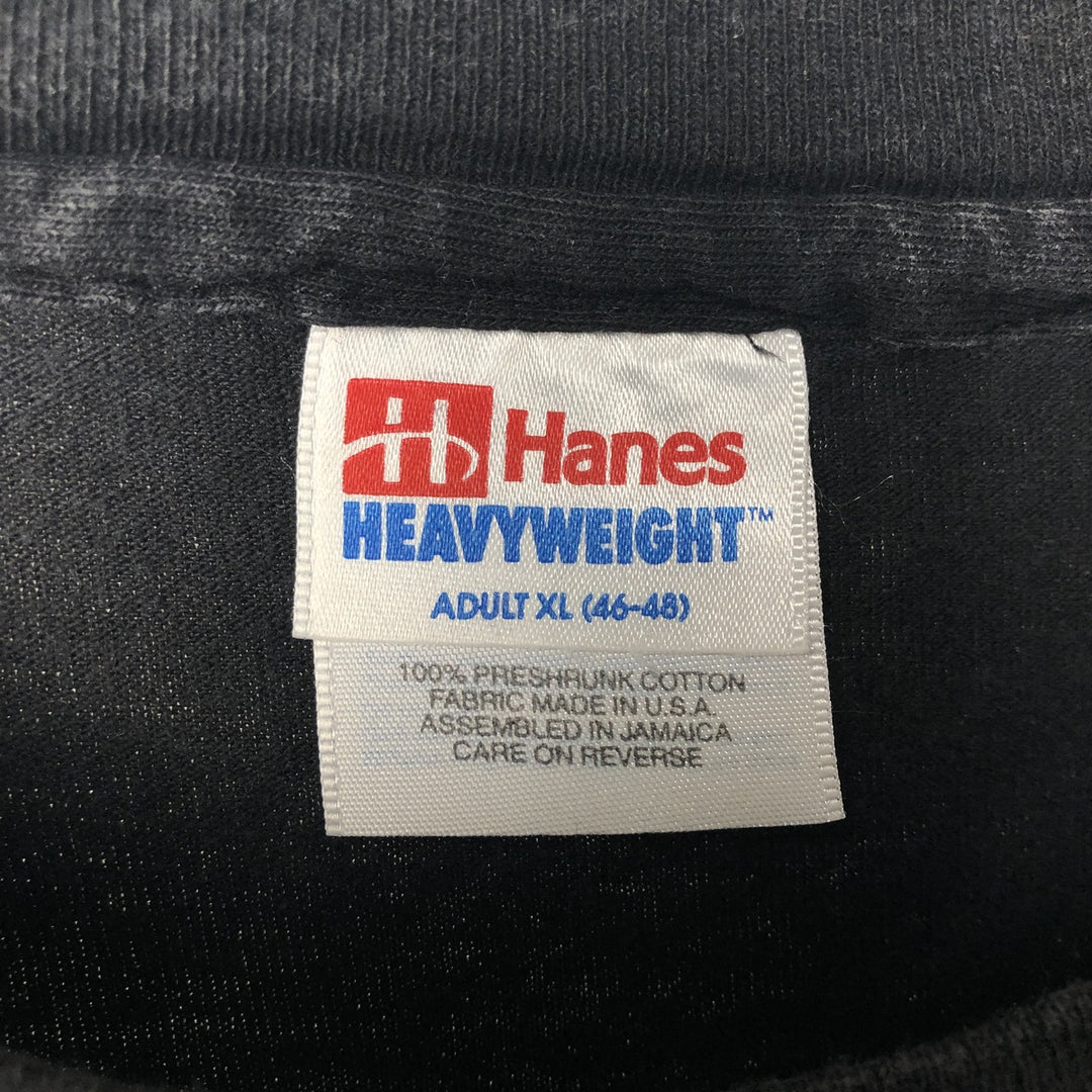 90'S Hanes Heavyweight Art T-Shirt, Men's XL equivalent, Vintage cotton black type Vintage Second Hand