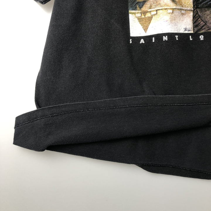 90'S Hanes Heavyweight Art T-Shirt, Men's XL equivalent, Vintage cotton black type Vintage Second Hand